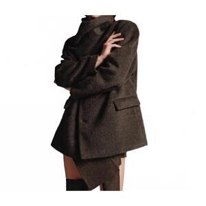 NEW URBAN REVIVO wool blend coat in brown